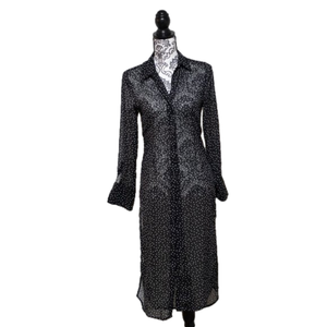 Beach black sheer dotted cover-up